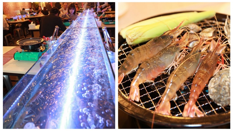 【新開店】泰國「流水蝦吃到飽」搬到台中 　「18米玻璃水道」好浮誇