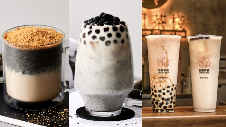 暗黑系手搖飲！老賴茶棧ｘ《黑的教育》推６飲品，黑芝麻珍奶、珍珠太后牛乳