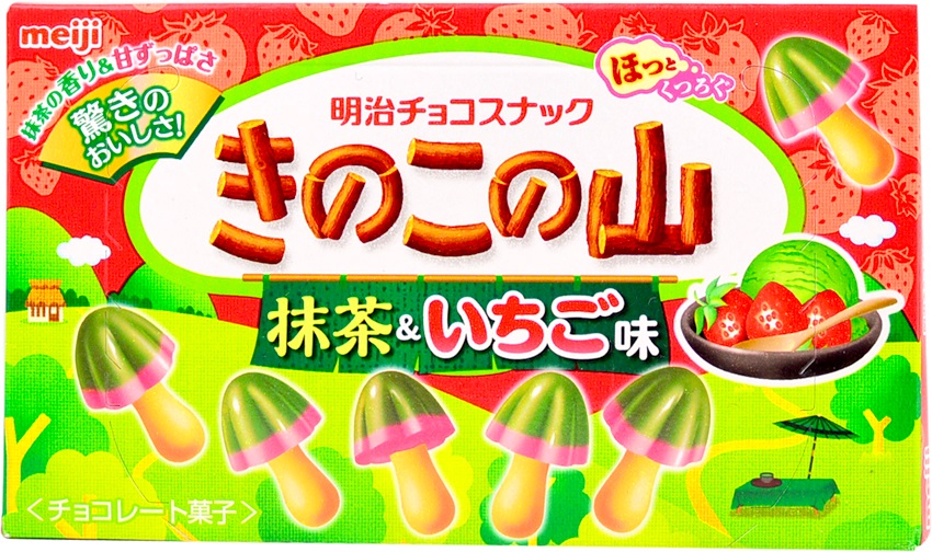 草莓季強襲!粉紅冰沙、大福、草莓花束搶攻少女心 明治香菇餅乾-抹茶&草莓口味.jpg