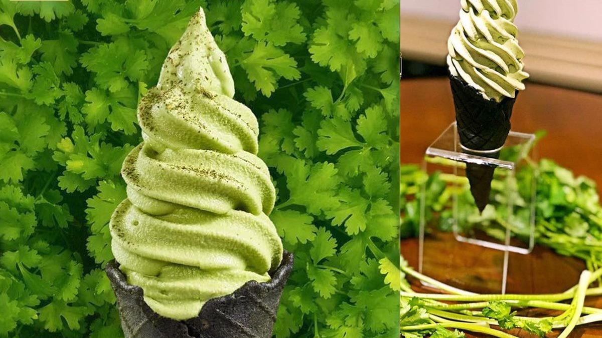 香菜控想吃嗎？超濃「香菜冰淇淋」還撒香菜粉只有這家吃得到