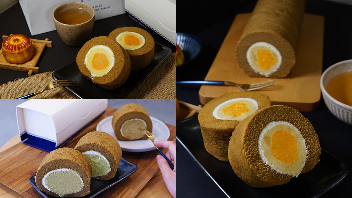 「鹹蛋黃」變甜點！金帛手製最新「月餅生乳捲」，夾入綠豆沙+鹹蛋黃