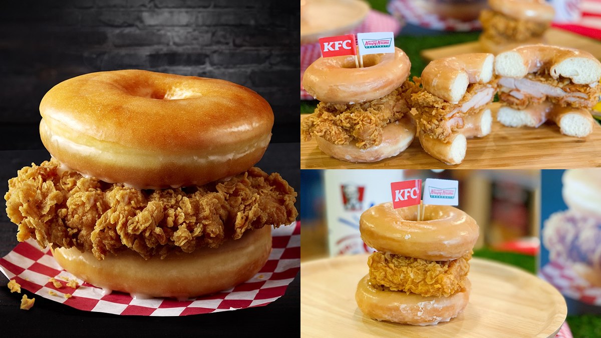 台灣也吃得到！肯德基聯手Krispy Kreme「甜甜圈咔啦雞腿堡」，只賣15天