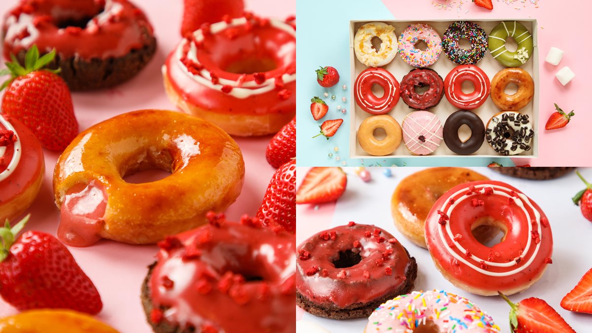 Krispy Kreme推3款「限定草莓新品」，先搶「草莓布蕾甜甜圈」「草莓巧克力蛋糕」