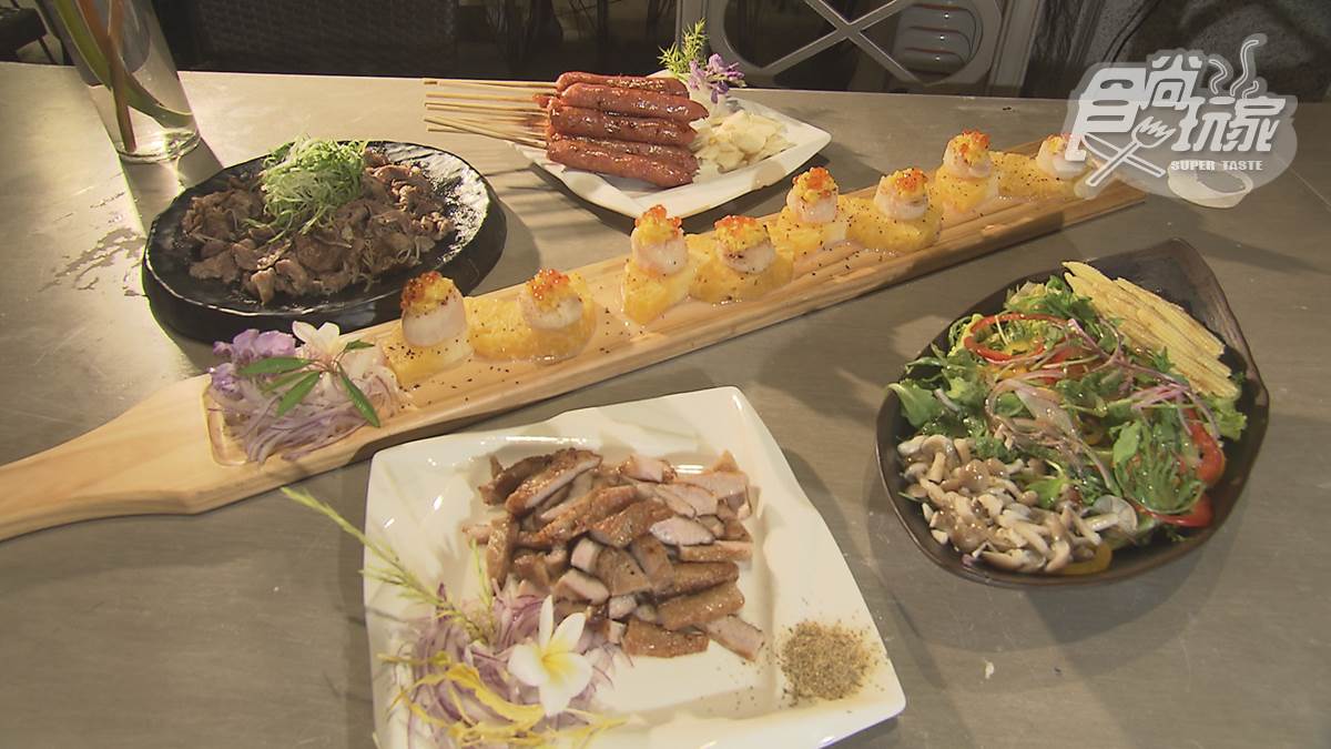 專人到府服務！行動BBQ食材超浮誇，生食干貝、和牛牛舌通通烤上桌