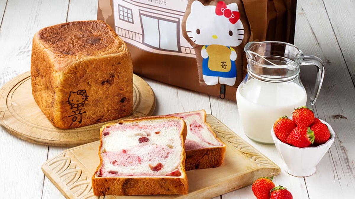 Kitty控快筆記！Hello Kitty「草莓牛奶生吐司」絕美大石理紋太欠吃，超可愛環保袋免費送