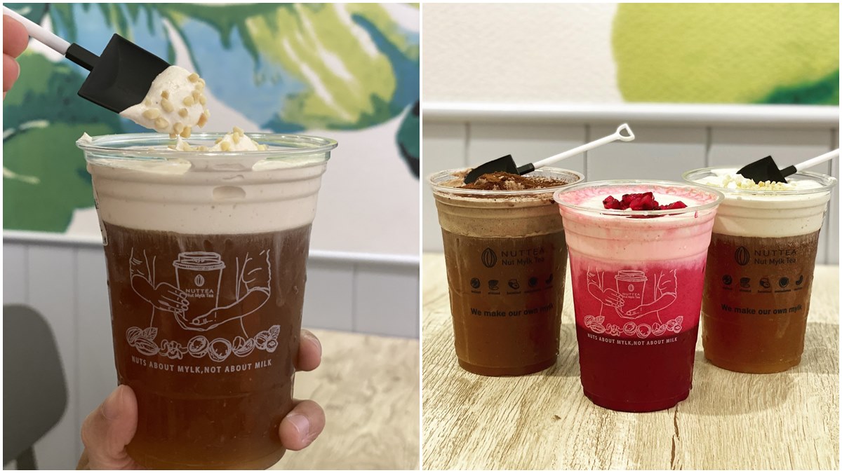 用鏟子喝手搖！伯爵巧克力堅果奶吃得到顆粒，再打卡繽紛火龍果
