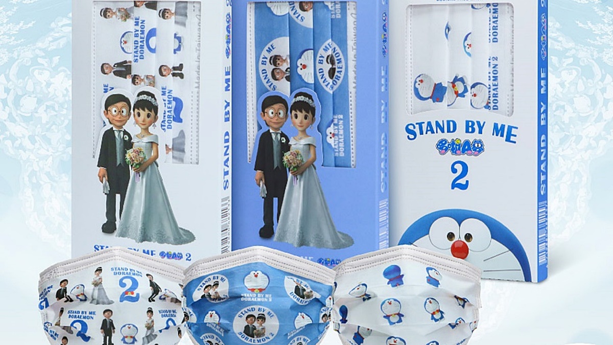 大雄、靜香「婚禮限定口罩」這天開賣！哆啦A夢口罩最終版，打領結獨家造型必買