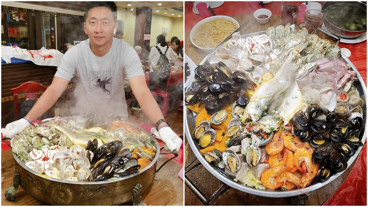 比臉盆還大！超浮誇「痛風鍋」塞滿10種海鮮，生蠔、鮑魚、牛奶貝樣樣肥美鮮甜