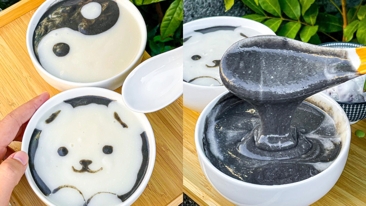 怎麼可以吃熊熊！IG夯爆療癒系「芝麻杏仁糊」，太極、北極熊造型可愛到捨不得攪勻