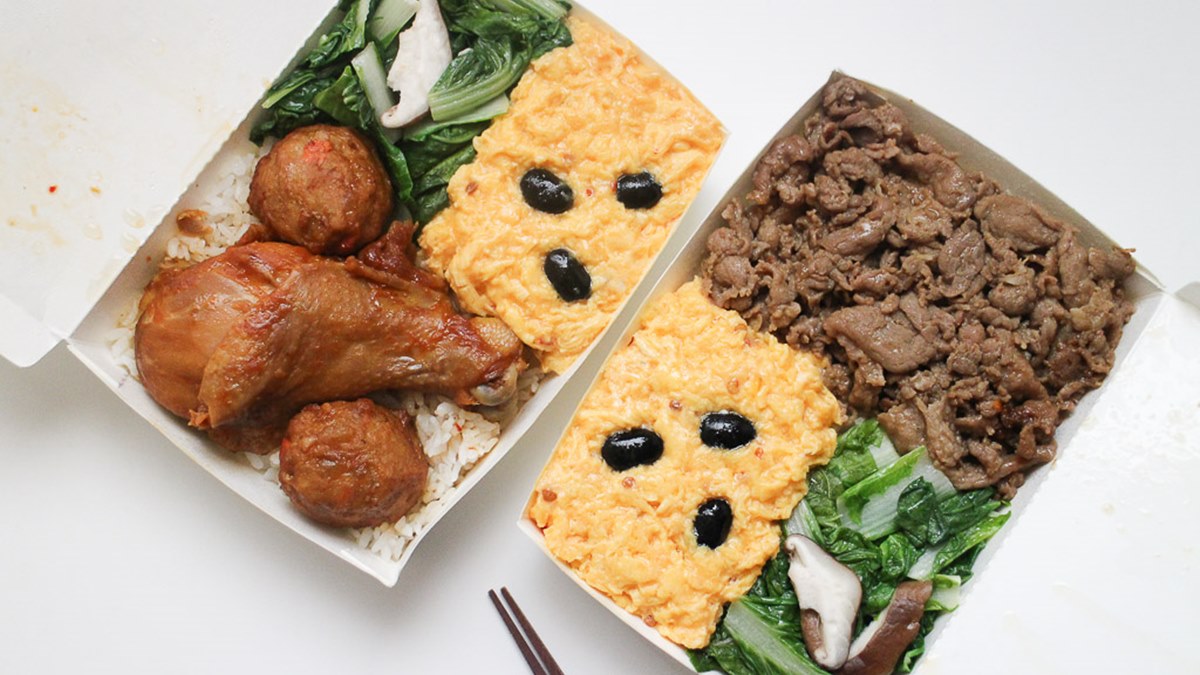 高CP值便當再+１！滿料「燒肉滑蛋飯」只要75元，雙主菜「雞腿滷丸」微辣唰嘴也超欠吃