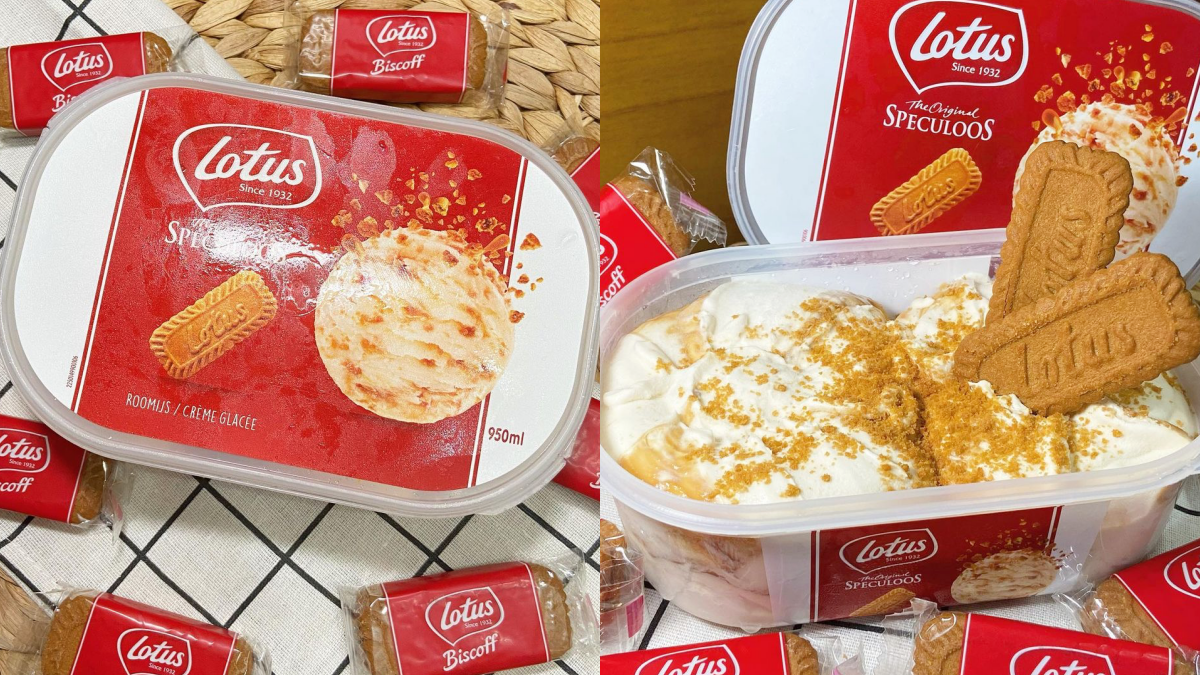整桶抱著爽嗑！Lotus１公升「焦糖脆餅冰淇淋」這裡買，撒滿「蓮花脆餅碎」太欠吃