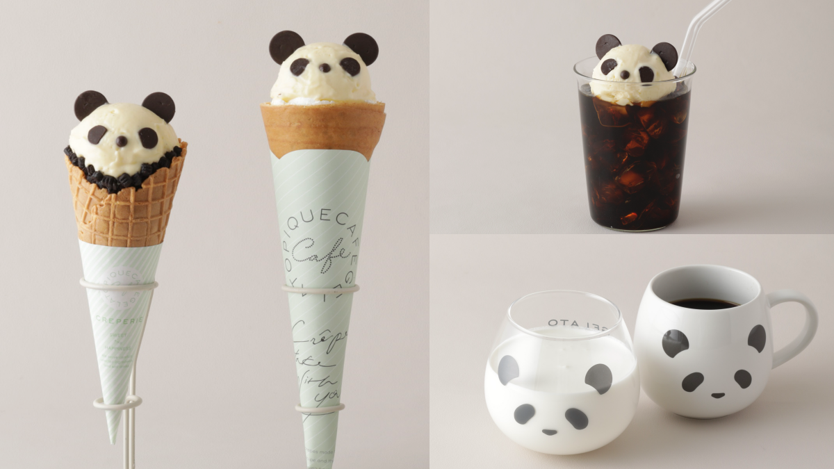 gelato pique cafe「熊貓可麗餅、漂浮黑咖啡」萌翻！熊貓玻璃杯可愛必收