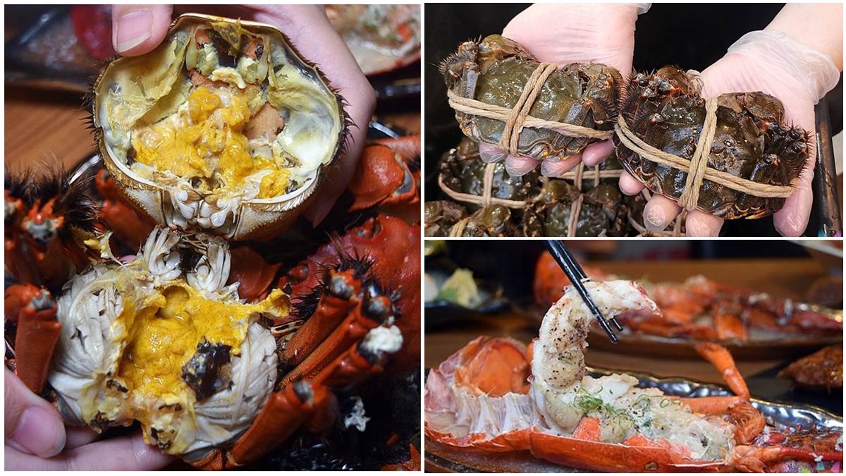 大閘蟹買一送一！台中「浮誇系日料」搶吃滿膏大閘蟹，活體大龍蝦也必點
