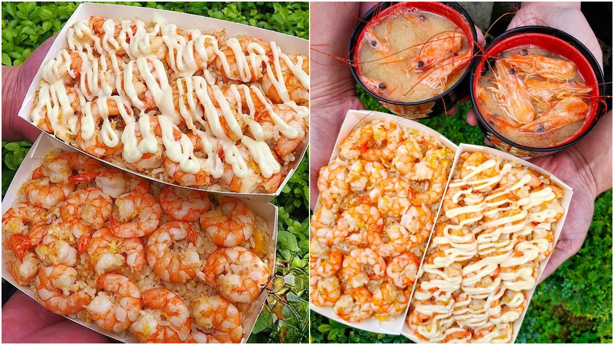 真的蝦爆了！超浮誇「蝦爆炒飯」鋪滿17隻大白蝦，免費喝滿料「蝦頭味噌湯」