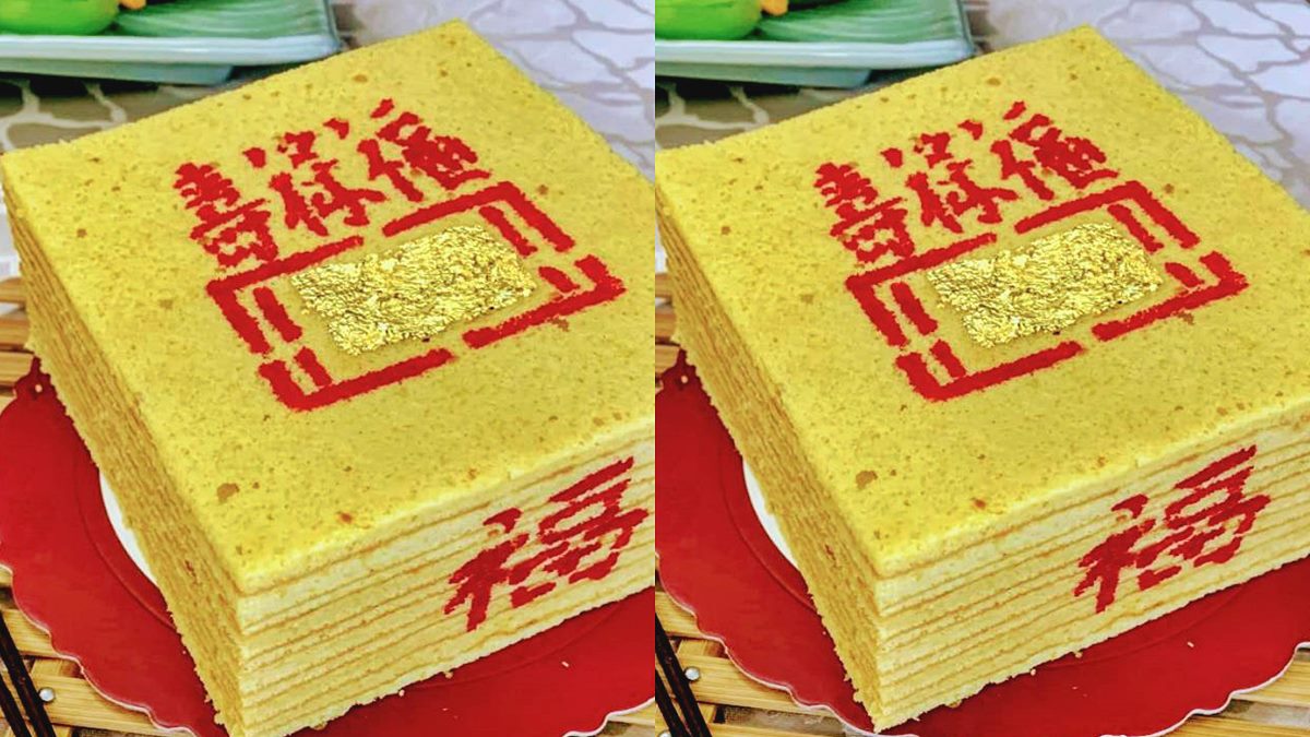 免燒紙錢！台南限定「福祿壽金紙蛋糕」切開有芒果味，還有「３炷香」可吃