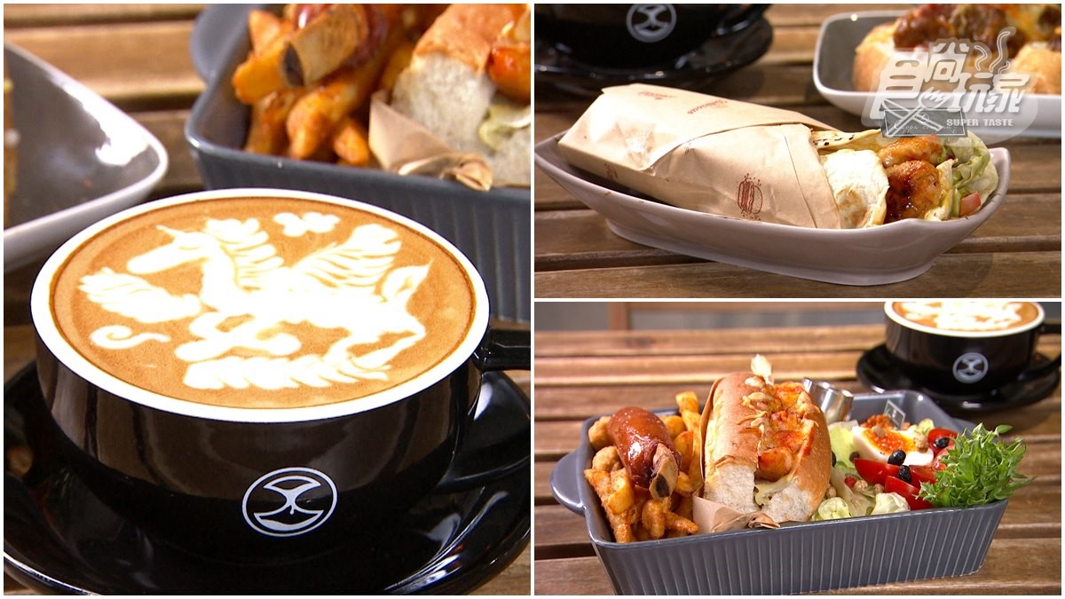 台中型男咖啡廳！打卡必點飛馬拉花拿鐵，「水牛城辣雞堡」麵包口感像氣墊