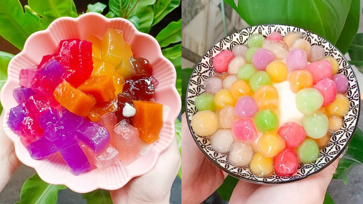 打卡「最美下午茶」！７色「彩虹粉粿」尬豆花Q彈好唰嘴，水果QQ圓也超吸睛