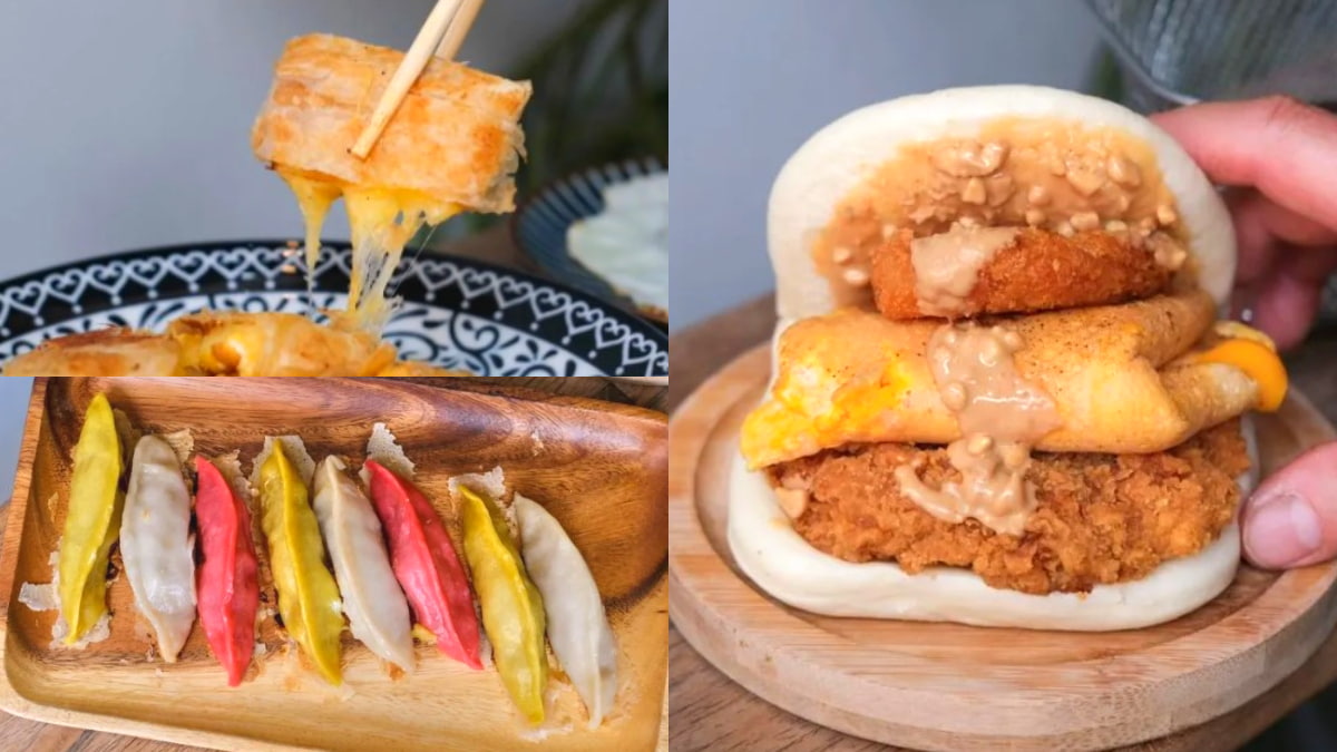超狂台式早餐！「爆餡刈包」卡啦雞＋厚蛋一口咬不下，打卡「恰恰」３色鍋貼