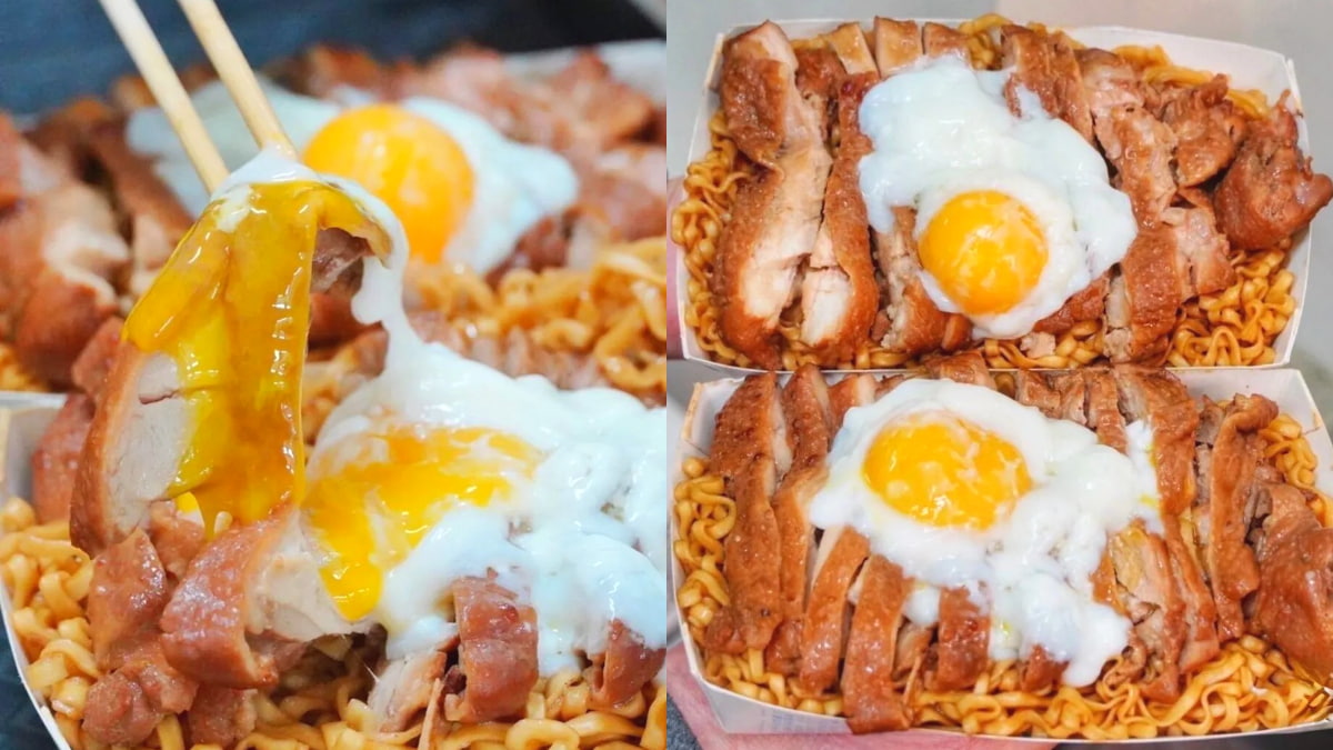 100元就能吃超飽！網推「爆量雞腿排麵」滿到看不見麵，再搭溫泉蛋邪惡度破表