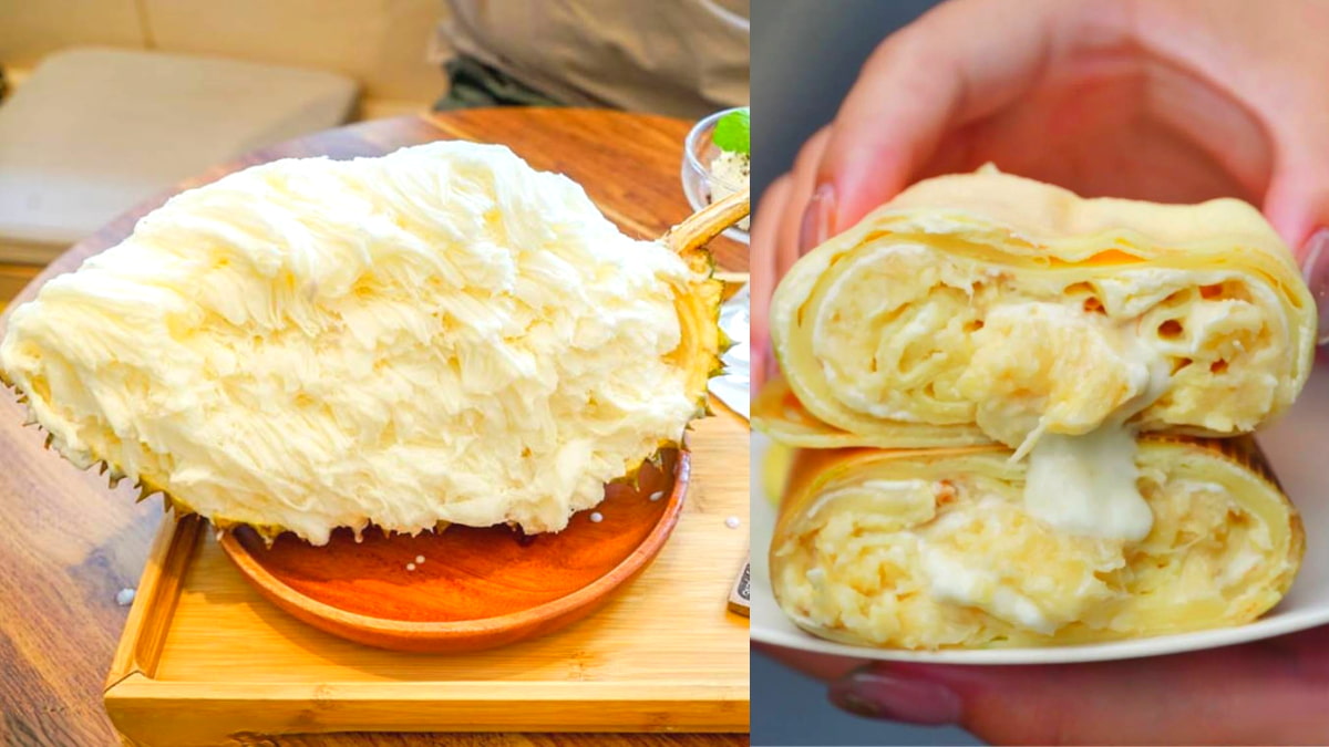 隔著螢幕都有味道！全台５大「榴槤美食」：半顆榴槤雪花冰、邪惡爆漿毛巾捲