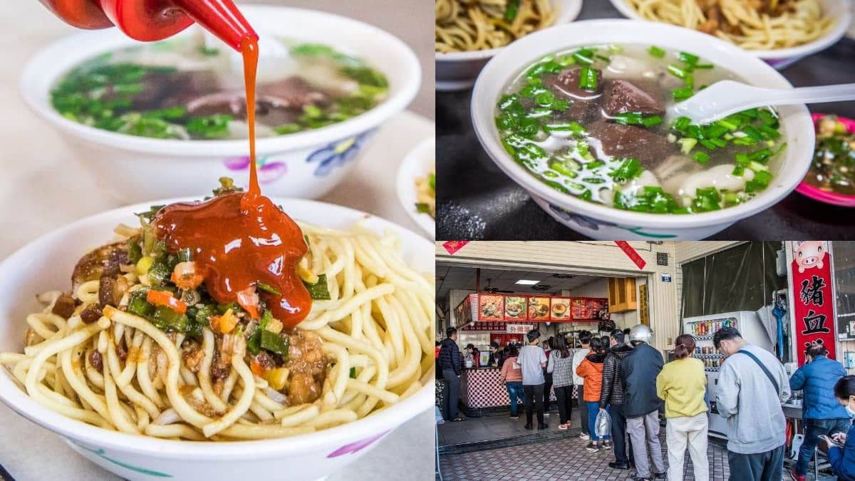 台中超狂排隊早餐！炒麵必加蔥蒜醬＋東泉辣椒最道地，豬血湯整碗滿滿都是料