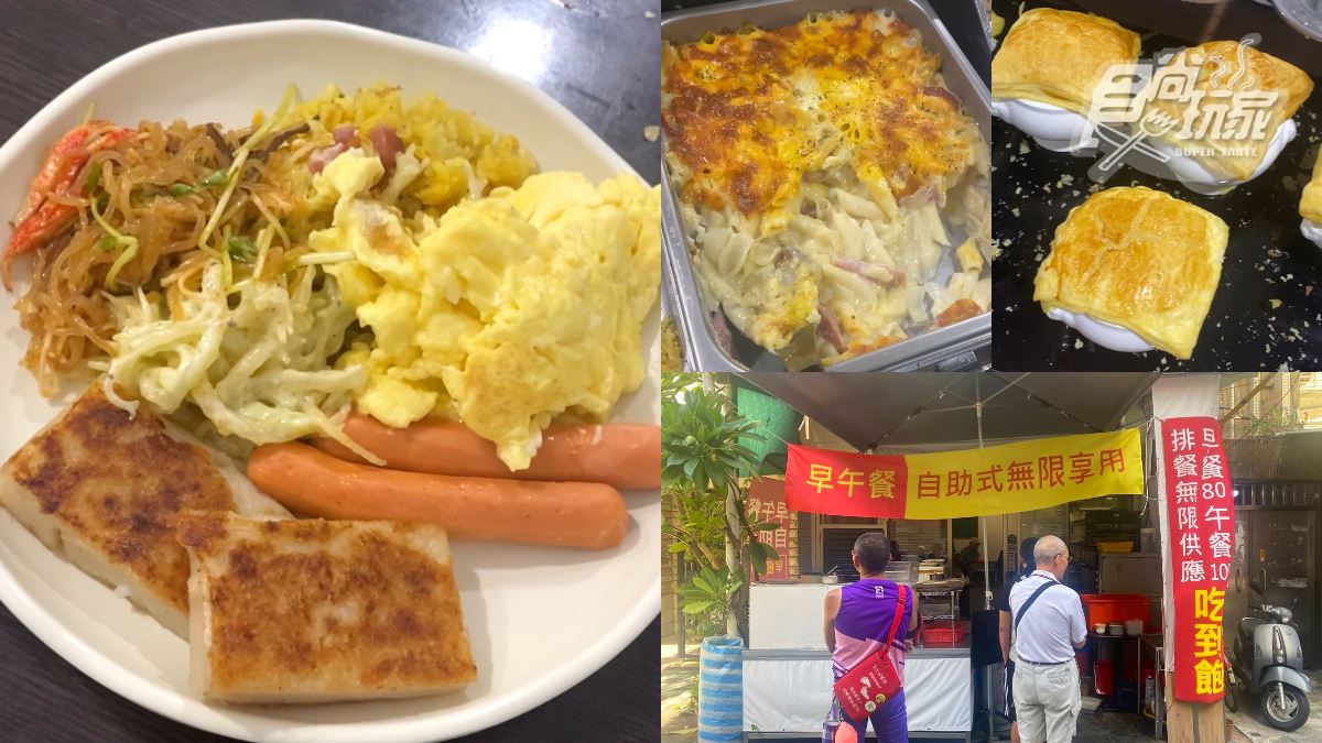 80元挑戰台北最便宜！「早餐吃到飽」20道菜無限吃，酥皮濃湯、焗烤麵都有