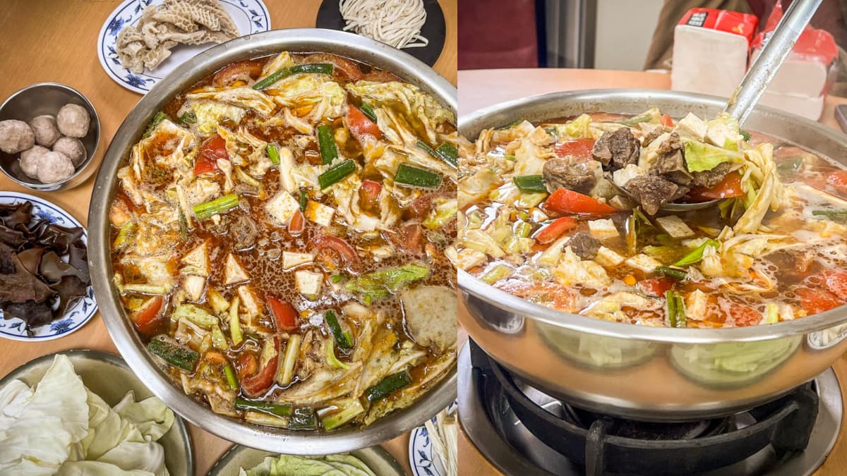 桃園人激推！大分量「鐵盆番茄牛肉鍋」人氣夯，濃郁湯頭一撈滿滿都是料
