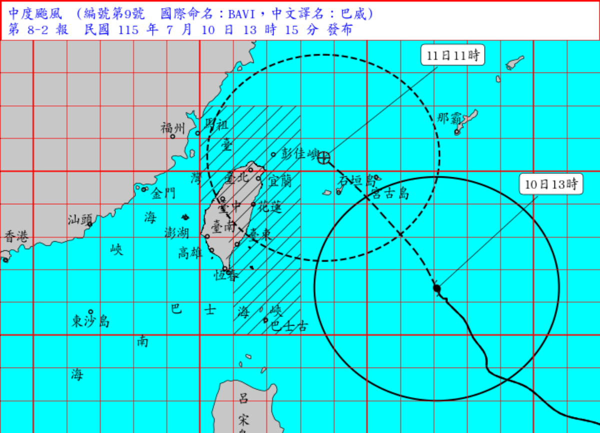 明天放颱風假？19縣市達停班停課標準！各地最新風雨預測：巴威這時才遠離