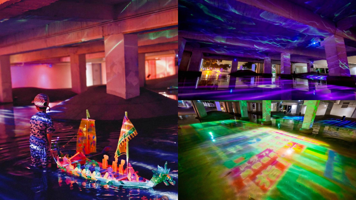 台南河樂廣場變夜間美術館！中國城光雕、造型小船必拍，這天有市集、水域表演